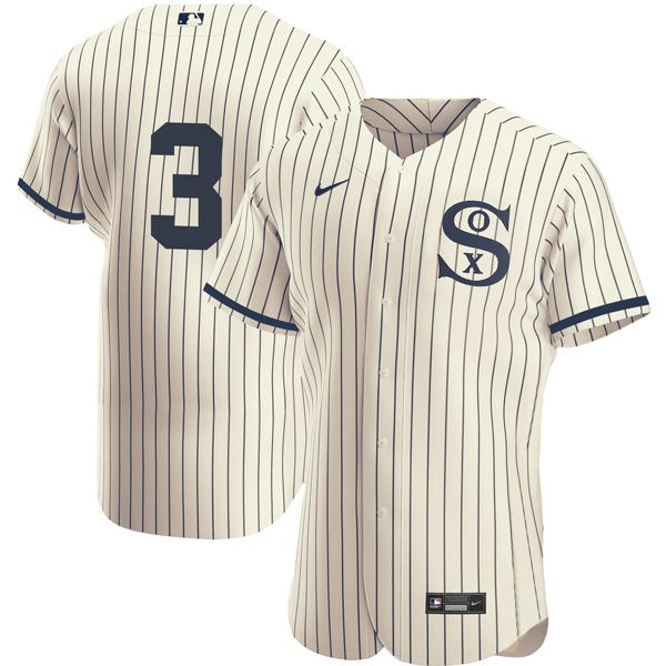 Men Chicago White Sox #3 No Name Cream stripe Dream version Elite Nike 2021 MLB Jersey->chicago white sox->MLB Jersey